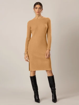 APART Sukienka dzianinowa w kolorze jasnobrązowym rozmiar: 40