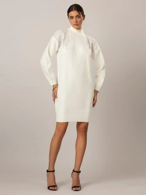 APART Sukienka dzianinowa w kolorze kremowym rozmiar: 44/46
