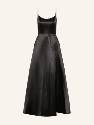 Apart Suknia Wieczorowa Z Satyny Z Ozdobnymi Perełkami schwarz