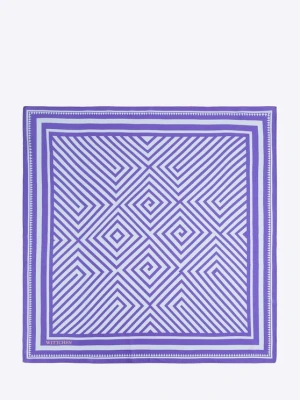 Apaszka damska z jedwabiu z geometrycznym wzorem niebieska Wittchen