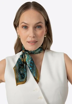 Apaszka jedwabna wzorzysta w kwiaty granatowa Wittchen