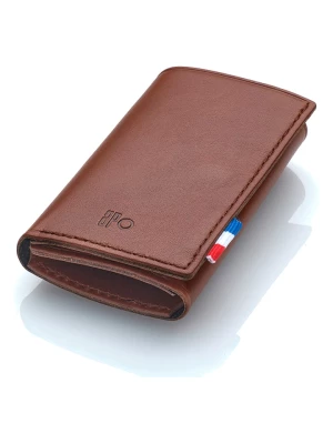 APOCOPE Skórzany portfel w kolorze brązowym - 9 x 6 x 1 cm rozmiar: onesize