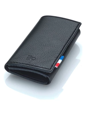 APOCOPE Skórzany portfel w kolorze czarnym - 9 x 6 x 1 cm rozmiar: onesize