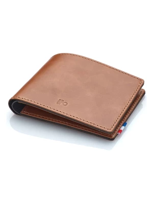 APOCOPE Skórzany portfel w kolorze jasnobrązowym - 11,8 x 9 x 1 cm rozmiar: onesize