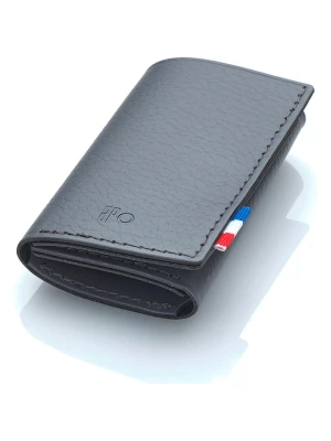 APOCOPE Skórzany portfel w kolorze szarym - 9 x 6 x 1 cm rozmiar: onesize