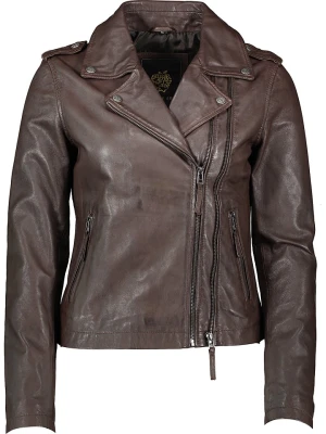 Apple of Eden Skórzana kurtka w kolorze ciemnobrązowym rozmiar: 42