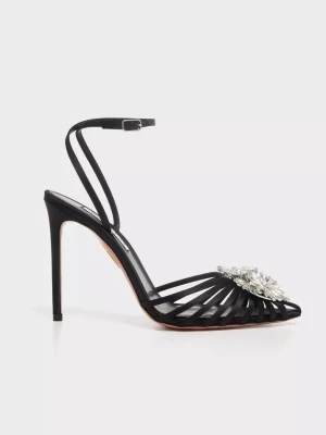 Aquazzura Czarne czółenka Crystal Margarita 105 rozmiar