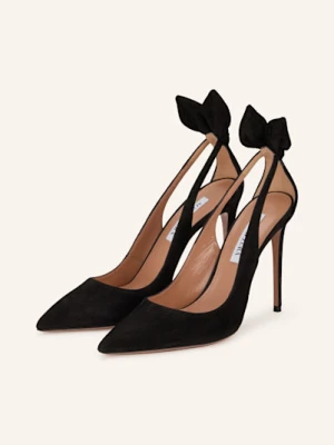 Aquazzura Czółenka Bow Tie schwarz