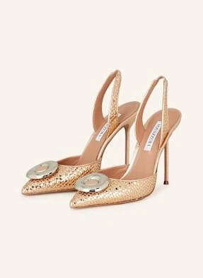 Aquazzura Czółenka Z Odkrytą Piętą rosegold