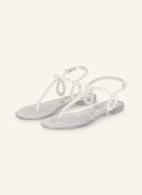 Aquazzura Japonki Almost Bare Crystal Jelly Z Ozdobnymi Kamykami weiss