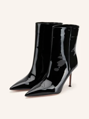 Aquazzura Lakierowane Botki Harper schwarz CZARNY
