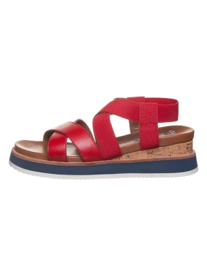 Ara Shoes Skórzane sandały w kolorze czerwonym na koturnie rozmiar: 38