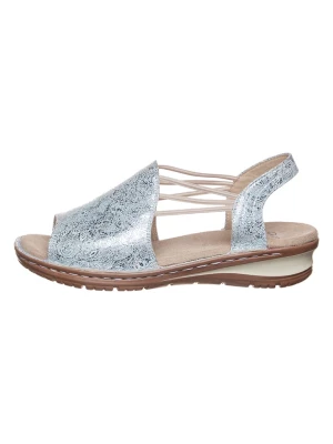Ara Shoes Skórzane sandały w kolorze srebrnym rozmiar: 39