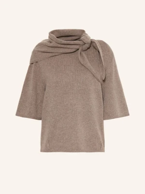 Arakii Dzianinowa Koszulka Ela Z Wełną Merynosową Z Odpinanym Szalikiem beige