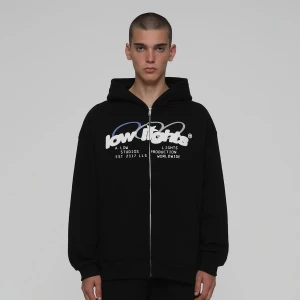 Low Lights Studios Arctic Ring Logo Zip-Hoodie mężczyźni Bluzy czarny rozmiar Odzież