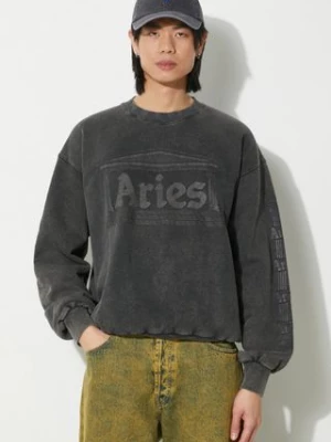 Aries bluza bawełniana Aged Ancient Column Sweat męska kolor czarny z nadrukiem SUAR20033X