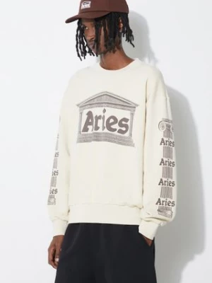 Aries bluza bawełniana Ancient Column Sweat męska kolor beżowy z nadrukiem SUAR20034