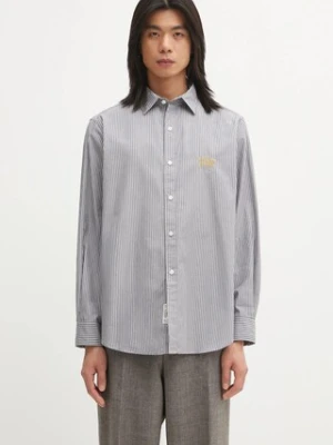 Aries koszula bawełniana Stripe Poplin Classic męska kolor szary regular z kołnierzykiem klasycznym AR4010104