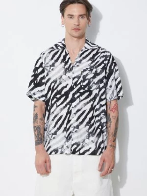 Aries koszula Hibiscus Hawaiian Shirt męska kolor czarny regular z kołnierzykiem klasycznym SUAR40108X