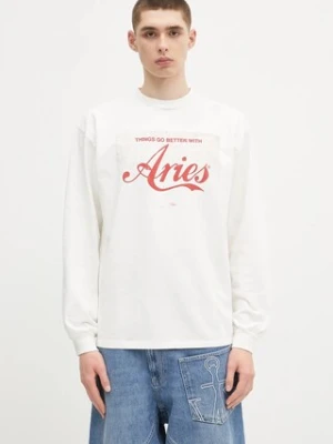 Aries longsleeve bawełniany Faded Cola LS Tee kolor biały z nadrukiem AR6265203