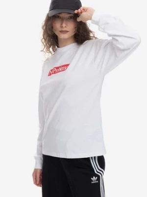 Aries longsleeve bawełniany kolor biały z nadrukiem Aries Problemo Supremo LS Tee AR60023 WHITE AR60023-WHITE