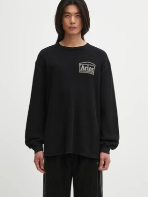 Aries longsleeve bawełniany Reversible Temple kolor czarny z nadrukiem AR4066604