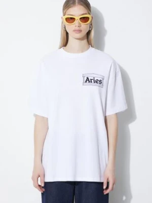 Aries longsleeve bawełniany Temple LS Tee kolor biały z nadrukiem