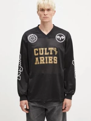 Aries longsleeve Cult Leader Airtex Longsleeve Tee męski kolor czarny z nadrukiem AR4002002