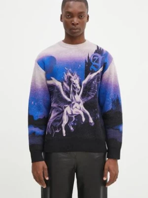 Aries sweter wełniany Pegasus Knit męski kolor fioletowy  AR2004002