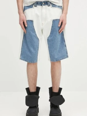 Aries szorty jeansowe Patchwork Western Carpenter Shorts kolor niebieski wzorzyste AR3030503