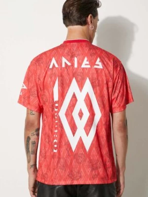 Aries t-shirt Aries x Umbro Red Roses SS Football Jersey męski kolor czerwony z nadrukiem UM60002.03