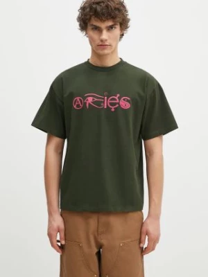 Aries t-shirt bawełniany Coexist SS Tee męski kolor zielony z nadrukiem AR6001302