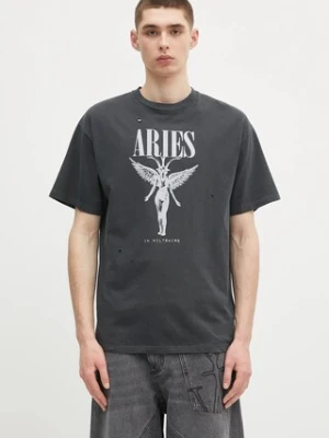 Aries t-shirt bawełniany Destroyed Nirvana SS Tee kolor szary z nadrukiem AR6001803