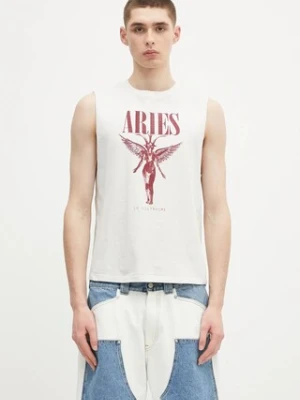 Aries t-shirt bawełniany Faded Nirvana Muscle Vest kolor beżowy AR4002703