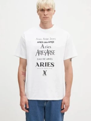 Aries t-shirt bawełniany Perfume SS Tee męski kolor biały z nadrukiem AR6000502