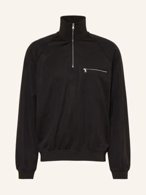Arket Bluza Dresowa Typu Troyer schwarz CZARNY