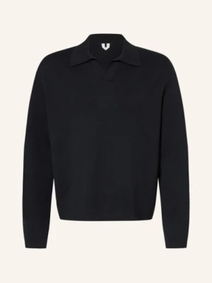 Arket Dzianinowa Koszulka Polo Swarm blau