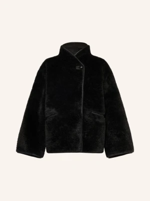 Arket Kurtka Z Futerkiem Typu Teddy schwarz CZARNY