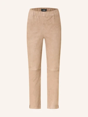 Arma Skórzane Spodnie Kamillia beige
