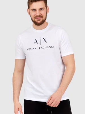 ARMANI EXCHANGE Biały t-shirt męski z czarnym logo