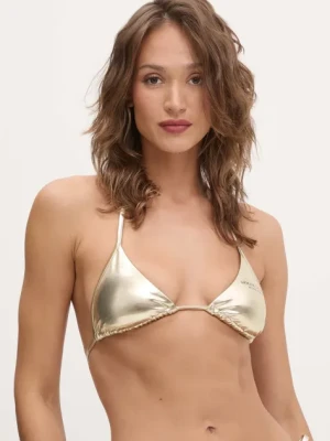 Armani Exchange biustonosz kąpielowy kolor złoty miękka miseczka XW000351 AF13946