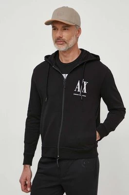 Armani Exchange bluza bawełniana męska kolor czarny z kapturem gładka 8NZMPP ZJ1ZZ