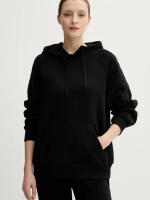 Armani Exchange bluza bawełniana damska kolor czarny z kapturem z aplikacją XW000500 AF12804