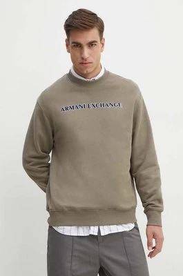 Armani Exchange bluza bawełniana męska kolor beżowy z aplikacją 6DZMBA ZJADZ