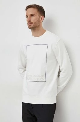 Armani Exchange bluza bawełniana męska kolor biały z nadrukiem 3DZMHH ZJGGZ