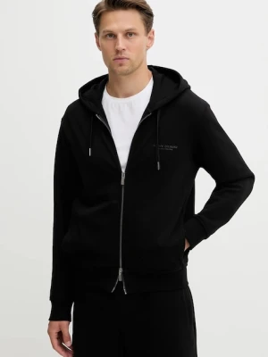 Armani Exchange bluza bawełniana męska kolor czarny z kapturem gładka XM001293 AF20934
