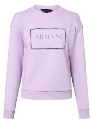 Armani Exchange Bluza damska Kobiety Bawełna lila jednolity,