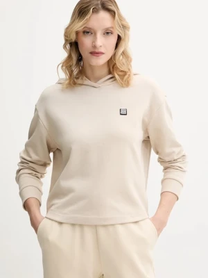 Armani Exchange bluza damska kolor beżowy z kapturem gładka XW000087 AF10172