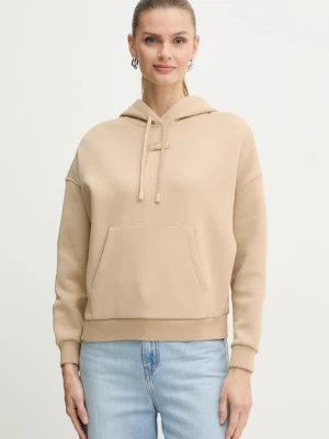 Armani Exchange bluza damska kolor beżowy z kapturem gładka XW000745 AF16134