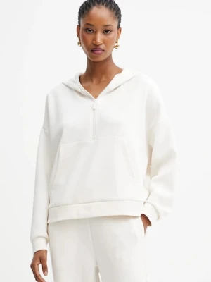 Armani Exchange bluza damska kolor beżowy z kapturem gładka XW000980 AF16111